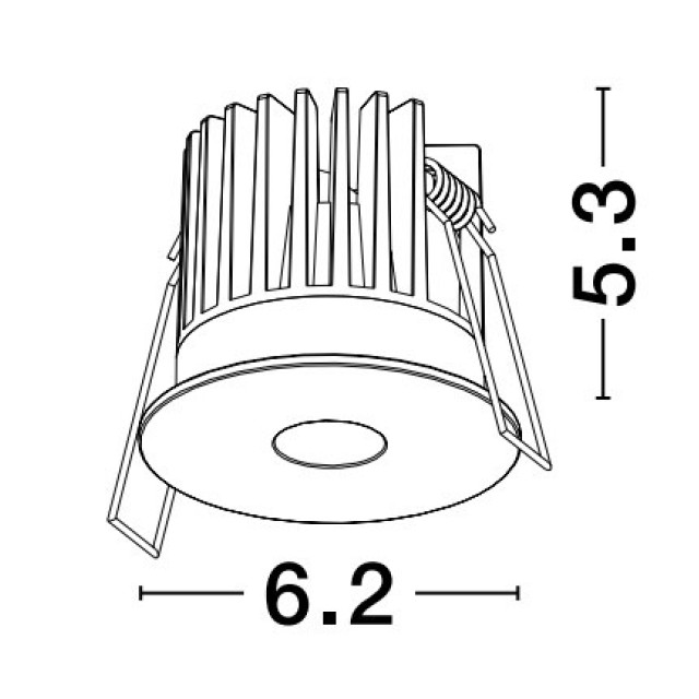 Black Aluminium 8 Watt 220-240 Volt 700mA 340Lm D: 6.2 H: 5.3 Cut out: 5cm 3000K IP20 Driver Eaglerise Included