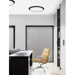 Sandy Black Aluminium & Acrylic LED 24W AC220-240V IP20 Eaglerise TUV driver 2341Lm Beam: 120o CRI>80 D: 40 H:12 cm Cut Out: 47.5 cm 3000K Dimmable