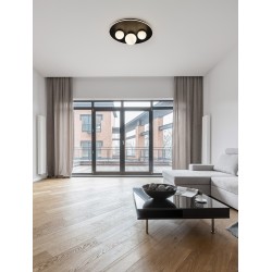 Triac Dimmable Sandy Black AluminiumOpal GlassLED 52 Watt 220 Volt2080Lm 3000K IP20D: 49.5 H: 17.5 cm