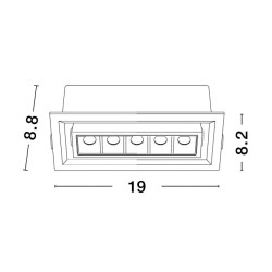 Χωνευτό Γραμμικό Φωτιστικό LED Μαύρο ματ 9070131 Nova Luce
