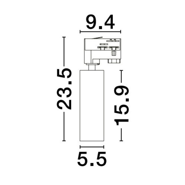 Sandy Black Aluminium 10 Watt 220-240 Volt 250mA 647Lm Led Chip Cree D: 5.5 H: 23.5 3000K IP20 Adjustable Driver included