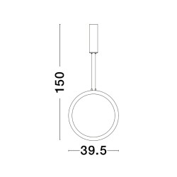 Sandy Black Aluminium & Acrylic LED 25 Watt 230 Volt 741Lm 3000K IP20 D: 39.5 H: 150 cm 9070165