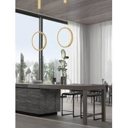Gold Aluminium & Acrylic LED 25 Watt 230 Volt 741Lm 3000K IP20 D: 39.5 H: 150 cm 9070166
