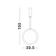 Gold Aluminium & Acrylic LED 25 Watt 230 Volt 741Lm 3000K IP20 D: 39.5 H: 150 cm 9070166