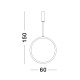 Gold Aluminium & Acrylic LED 35 Watt 230 Volt 1160Lm 3000K IP20 D: 60 H: 150 cm 9070168