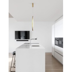 Gold Aluminium & Acrylic LED 48 Watt 230 Volt 1684Lm 3000K IP20 D: 80.7 H: 200 cm 9070170