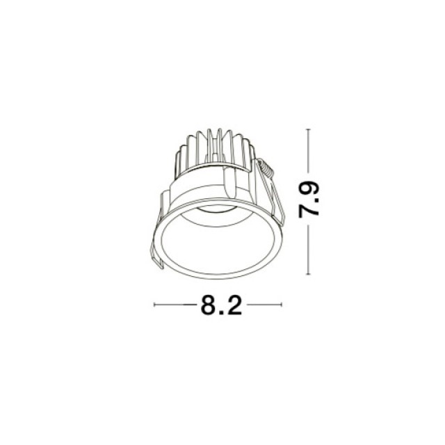 Black Aluminium 10W 220-240V Citizen D:8.2 H:7.9 600Lm 3000K IP54