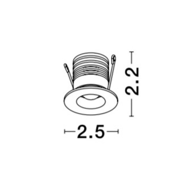 Black Aluminium 1W 3V Philips D:2.5 H:2 70Lm 3000K IP44