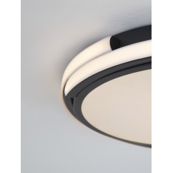 Sandy Black Aluminium & Acrylic LED 22 Watt 230 Volt 1540Lm 3000K IP20 D: 40 H: 5 cm
