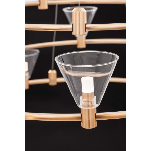 Satin Gold Alum+Glass 5W DC24V Philips D: 12 H: 14 220Lm 3000K IP20