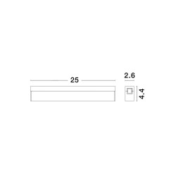 Satin Gold Aluminium 10W DC24V Osram L:25 W:2.6 H:4.4 430Lm 3000K IP20