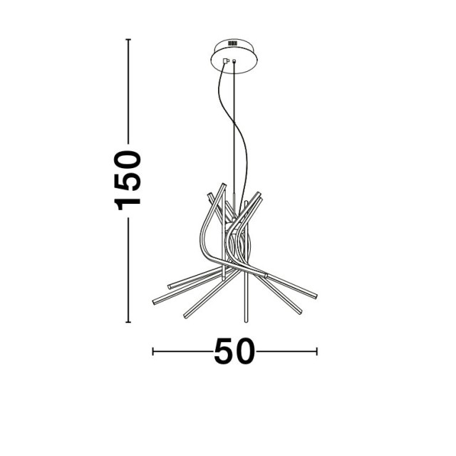 Sandy Black Aluminium & Acrylic LED 50 Watt 230 Volt 1450Lm 3000 IP20 L: 50 H: 150 cm 9100282