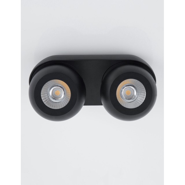 Sandy Black Aluminium LED 2x5 Watt 230 Volt 800Lm 3000 IP20 L: 25 W: 11 H: 9 cm 9105102