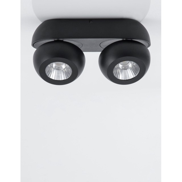 Sandy Black Aluminium LED 2x5 Watt 230 Volt 800Lm 3000 IP20 L: 25 W: 11 H: 9 cm 9105102