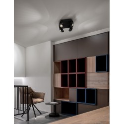 Sandy Black Aluminium LED 4x5 Watt 230 Volt 1600Lm 3000 IP20 L: 25 W: 25 H: 9 cm 9105103