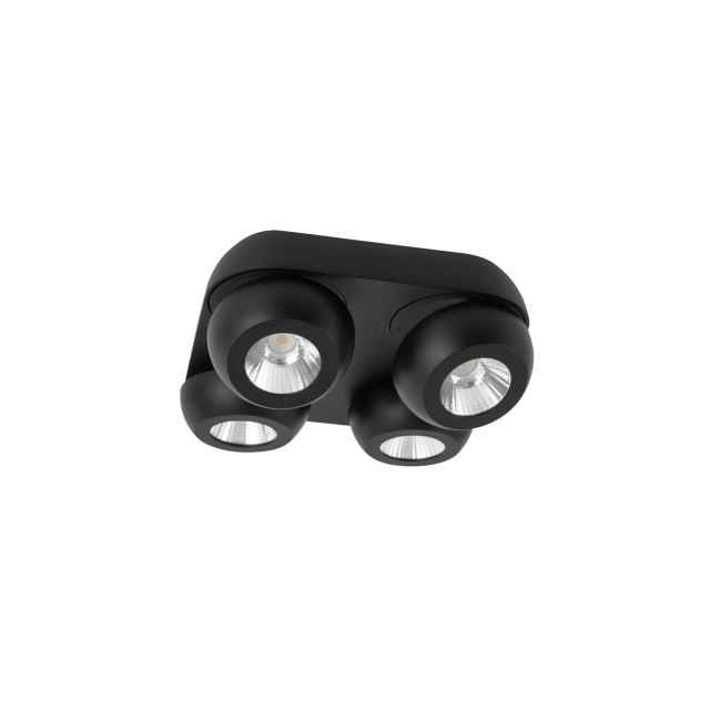 Sandy Black Aluminium LED 4x5 Watt 230 Volt 1600Lm 3000 IP20 L: 25 W: 25 H: 9 cm 9105103