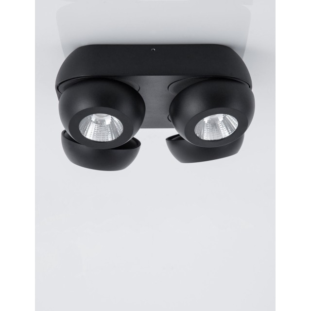 Sandy Black Aluminium LED 4x5 Watt 230 Volt 1600Lm 3000 IP20 L: 25 W: 25 H: 9 cm 9105103
