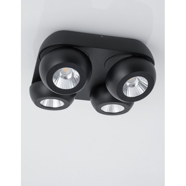 Sandy Black Aluminium LED 4x5 Watt 230 Volt 1600Lm 3000 IP20 L: 25 W: 25 H: 9 cm 9105103