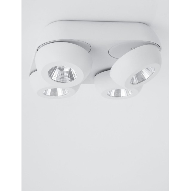 Sandy White Aluminium LED 4x5 Watt 230 Volt 1600Lm 3000 IP20 L: 25 W: 25 H: 9 cm  9105203