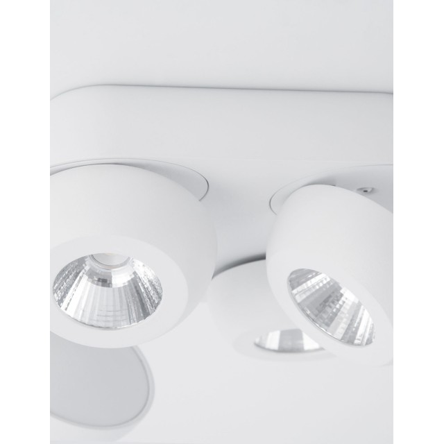 Sandy White Aluminium LED 4x5 Watt 230 Volt 1600Lm 3000 IP20 L: 25 W: 25 H: 9 cm  9105203