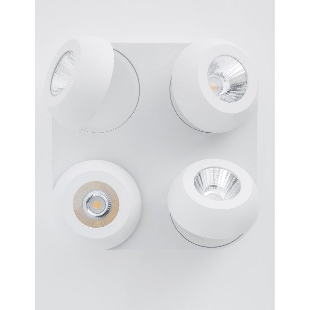 Sandy White Aluminium LED 4x5 Watt 230 Volt 1600Lm 3000 IP20 L: 25 W: 25 H: 9 cm  9105203