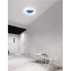 Blue Aluminium & Acrylic LED 38 Watt 230 Volt 2280Lm 3000 IP20 D: 45 H: 9.5 cm 9106243