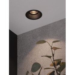 Black Aluminium LED GU10 1x10 Watt IP20 230 Volt Bulb Excluded D: 9 H: 4.9 cm Cut Out: 7.5 cm