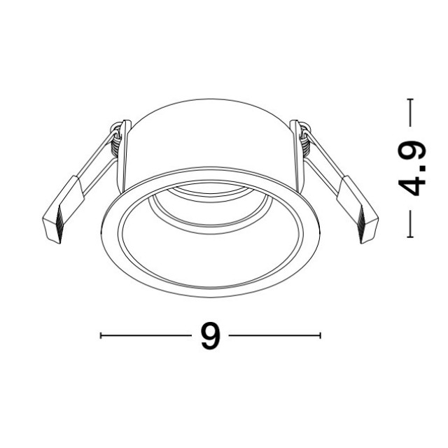 Black Aluminium LED GU10 1x10 Watt IP20 230 Volt Bulb Excluded D: 9 H: 4.9 cm Cut Out: 7.5 cm