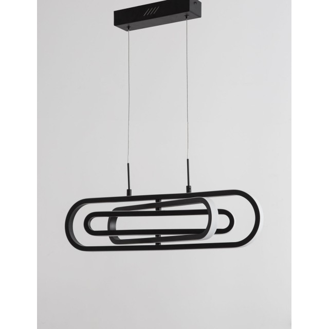 Matt Black Aluminium & Acrylic LED 50 Watt 230 Volt 3500Lm 3000 IP20 L: 64 W: 44 H1: 25.8 H2: 120 cm 9110351