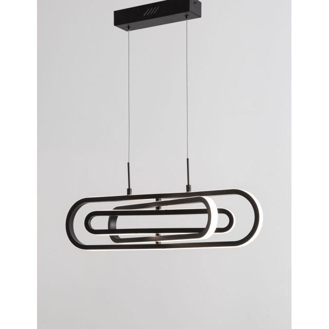 Matt Black Aluminium & Acrylic LED 50 Watt 230 Volt 3500Lm 3000 IP20 L: 64 W: 44 H1: 25.8 H2: 120 cm 9110351