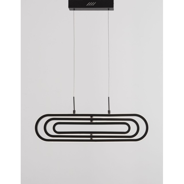 Matt Black Aluminium & Acrylic LED 50 Watt 230 Volt 3500Lm 3000 IP20 L: 64 W: 44 H1: 25.8 H2: 120 cm 9110351