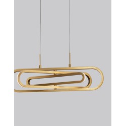 Gold Aluminium & Acrylic LED 50 Watt 230 Volt 3500Lm 3000 IP20 L: 64 W: 44 H1: 25.8 H2: 120 cm 9110352