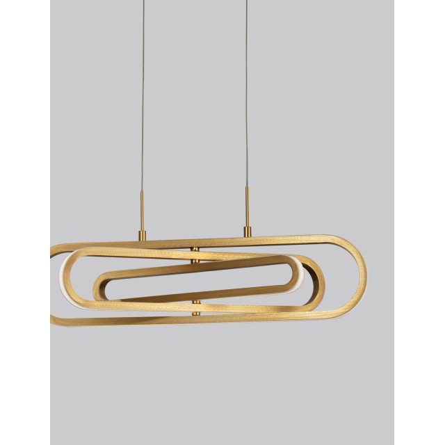 Gold Aluminium & Acrylic LED 50 Watt 230 Volt 3500Lm 3000 IP20 L: 64 W: 44 H1: 25.8 H2: 120 cm 9110352