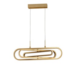 Gold Aluminium & Acrylic LED 50 Watt 230 Volt 3500Lm 3000 IP20 L: 64 W: 44 H1: 25.8 H2: 120 cm 9110352