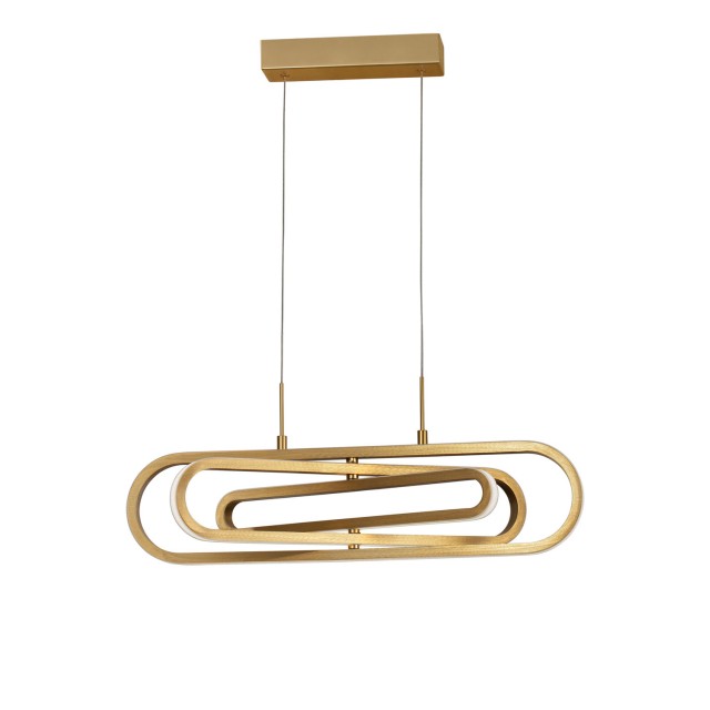 Gold Aluminium & Acrylic LED 50 Watt 230 Volt 3500Lm 3000 IP20 L: 64 W: 44 H1: 25.8 H2: 120 cm 9110352