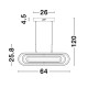 Gold Aluminium & Acrylic LED 50 Watt 230 Volt 3500Lm 3000 IP20 L: 64 W: 44 H1: 25.8 H2: 120 cm 9110352
