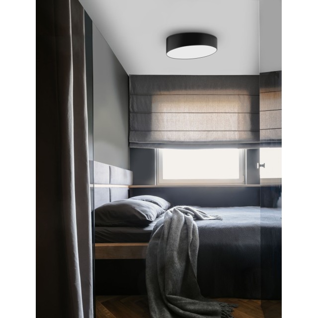 Sandy Black Aluminium Matt White Acrylic Diffuser LED 60 Watt 230 Volt 4280Lm 3000 IP20 D: 50 H: 12 cm 9111361