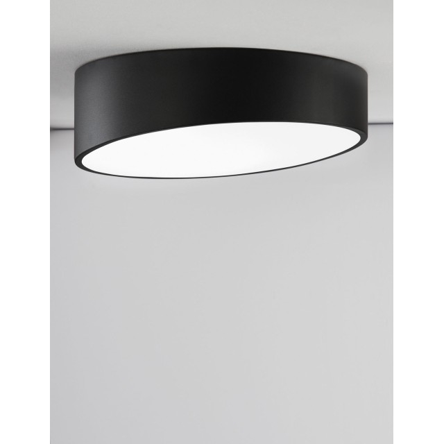 Sandy Black Aluminium Matt White Acrylic Diffuser LED 60 Watt 230 Volt 4280Lm 3000 IP20 D: 50 H: 12 cm 9111361