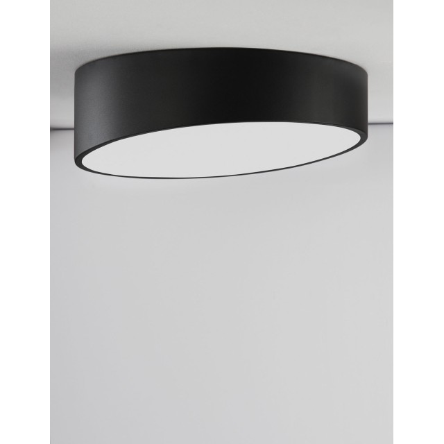 Sandy Black Aluminium Matt White Acrylic Diffuser LED 60 Watt 230 Volt 4280Lm 3000 IP20 D: 50 H: 12 cm 9111361