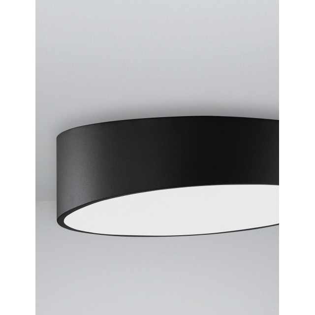 Sandy Black Aluminium Matt White Acrylic Diffuser LED 60 Watt 230 Volt 4280Lm 3000 IP20 D: 50 H: 12 cm 9111361