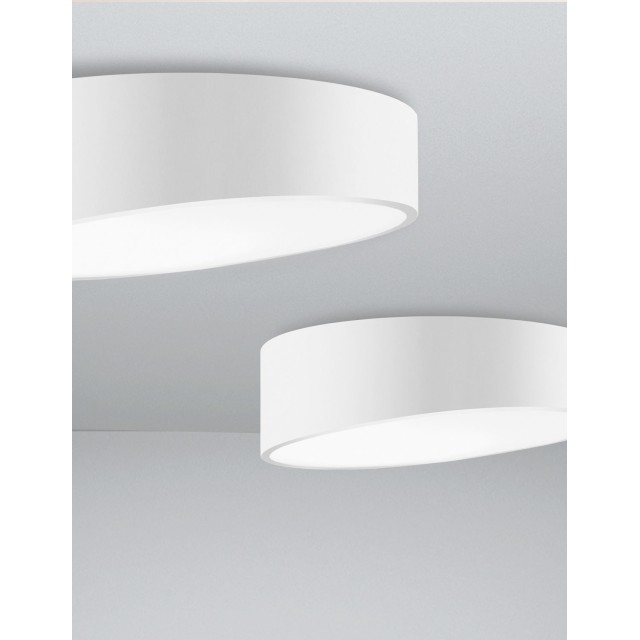 Sandy White Aluminium Matt White Acrylic Diffuser LED 60 Watt 230 Volt 4280Lm 3000 IP20 D: 50 H: 12 cm 9111362