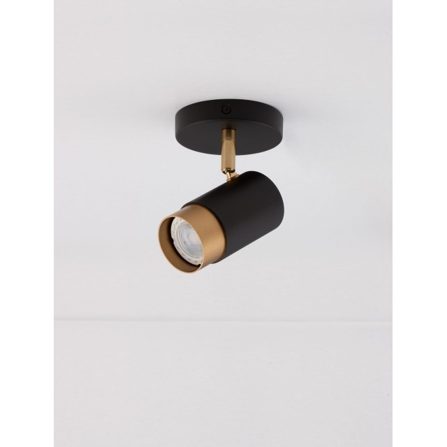 Sandy black & Gold Aluminium LED GU10 1x10 Watt IP20 220-240 Volt Bulb Excluded D: 5.4 H: 14 cm 9111432