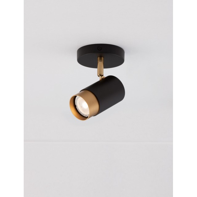 Sandy black & Gold Aluminium LED GU10 1x10 Watt IP20 220-240 Volt Bulb Excluded D: 5.4 H: 14 cm 9111432