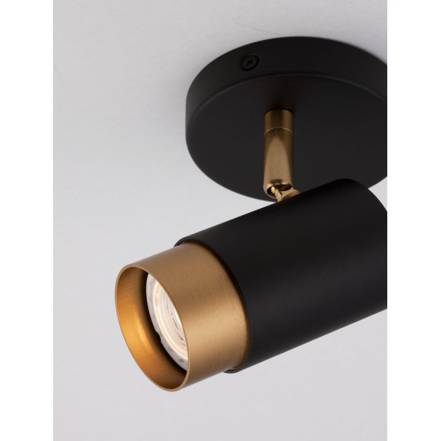 Sandy black & Gold Aluminium LED GU10 1x10 Watt IP20 220-240 Volt Bulb Excluded D: 5.4 H: 14 cm 9111432