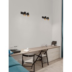 Sandy black & Gold Aluminium LED GU10 2x10 Watt IP20 220-240 Volt Bulb Excluded L: 35 W: 6 H: 14 cm 9111434