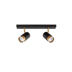 Sandy black & Gold Aluminium LED GU10 2x10 Watt IP20 220-240 Volt Bulb Excluded L: 35 W: 6 H: 14 cm 9111434