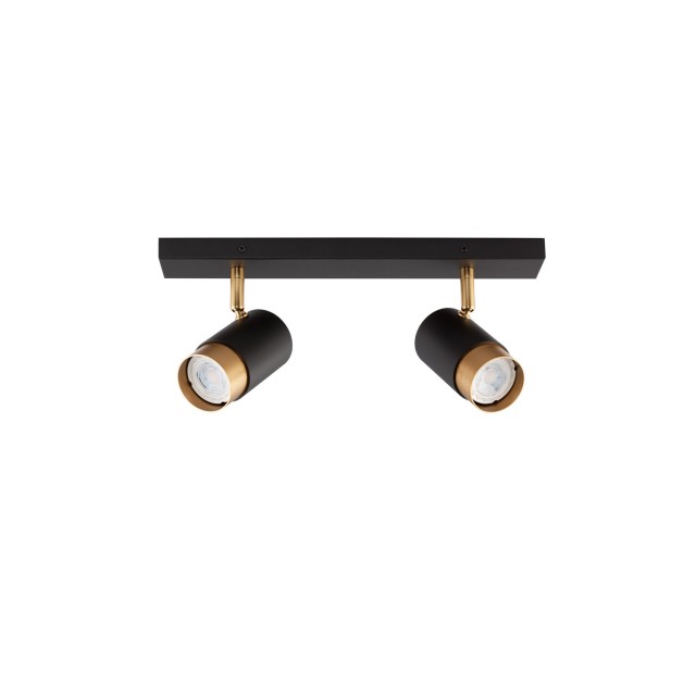 Sandy black & Gold Aluminium LED GU10 2x10 Watt IP20 220-240 Volt Bulb Excluded L: 35 W: 6 H: 14 cm 9111434