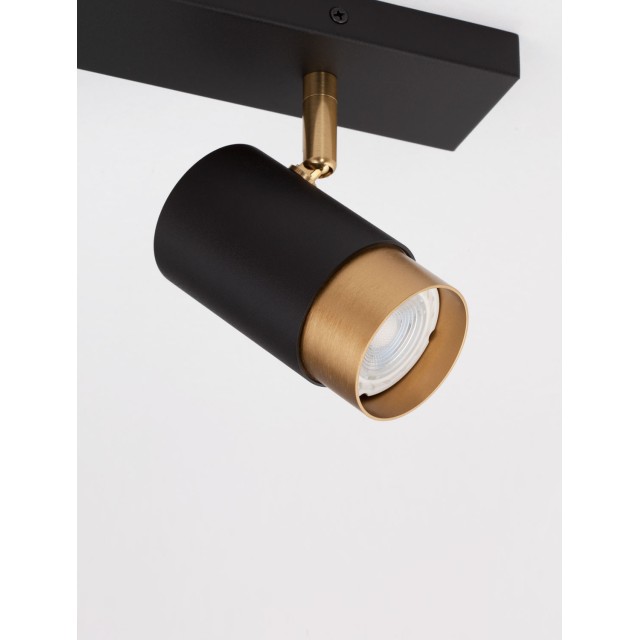 Sandy black & Gold Aluminium LED GU10 2x10 Watt IP20 220-240 Volt Bulb Excluded L: 35 W: 6 H: 14 cm 9111434
