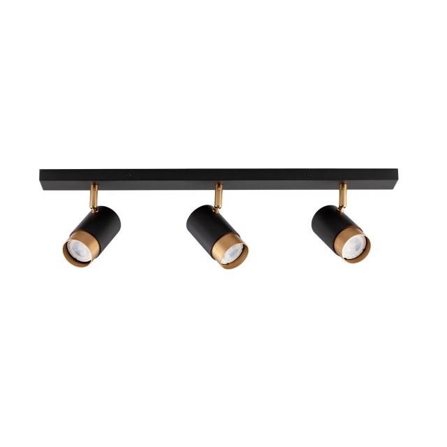 Sandy black & Gold Aluminium LED GU10 3x10 Watt IP20 220-240 Volt Bulb Excluded L: 60 W: 6 H: 14 cm 9111435