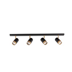 Sandy black & Gold Aluminium LED GU10 4x10 Watt IP20 220-240 Volt Bulb Excluded L: 80 W: 6 H: 14 cm 9111436